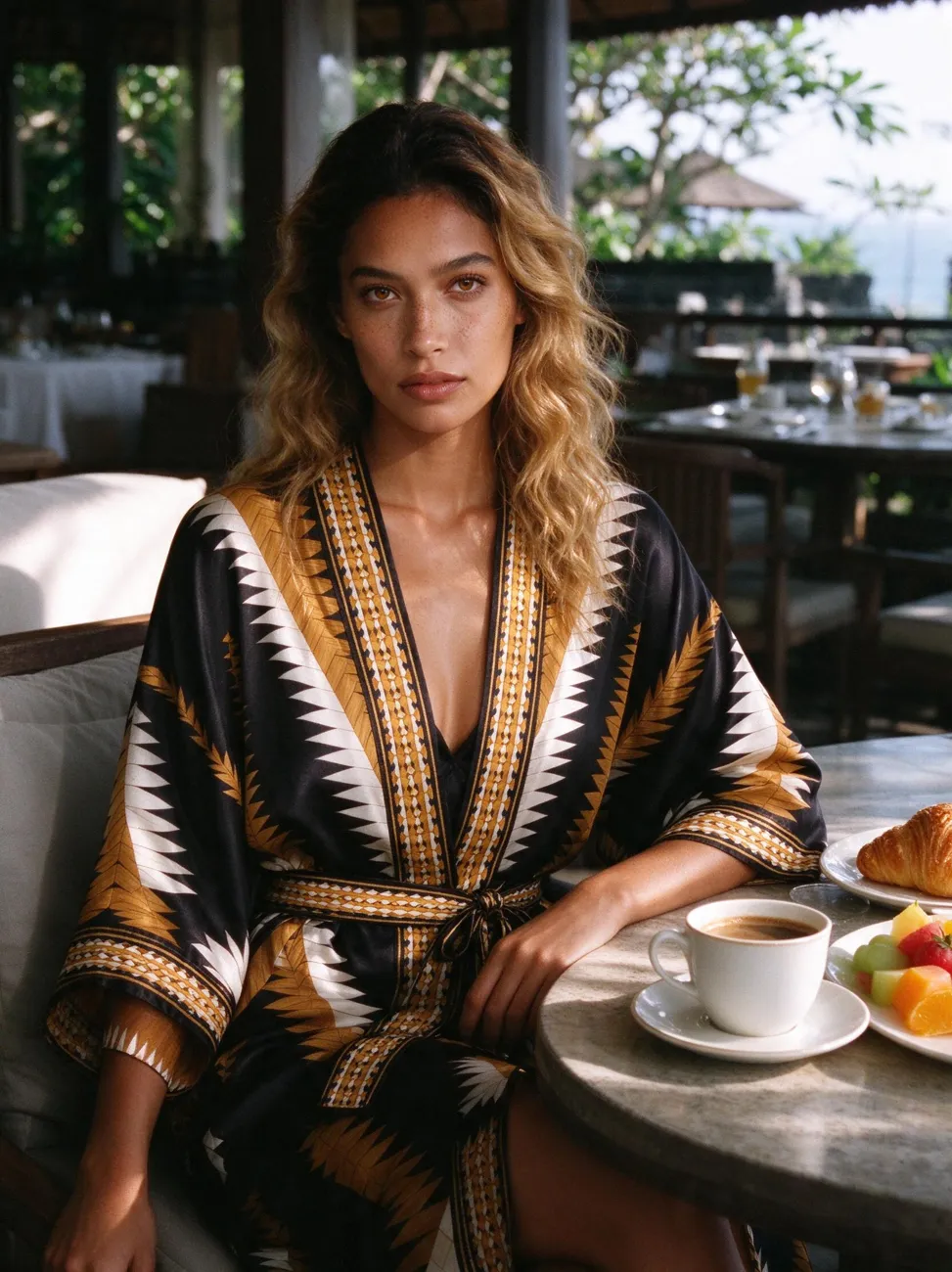 Anyaman kimono, belted for dinner