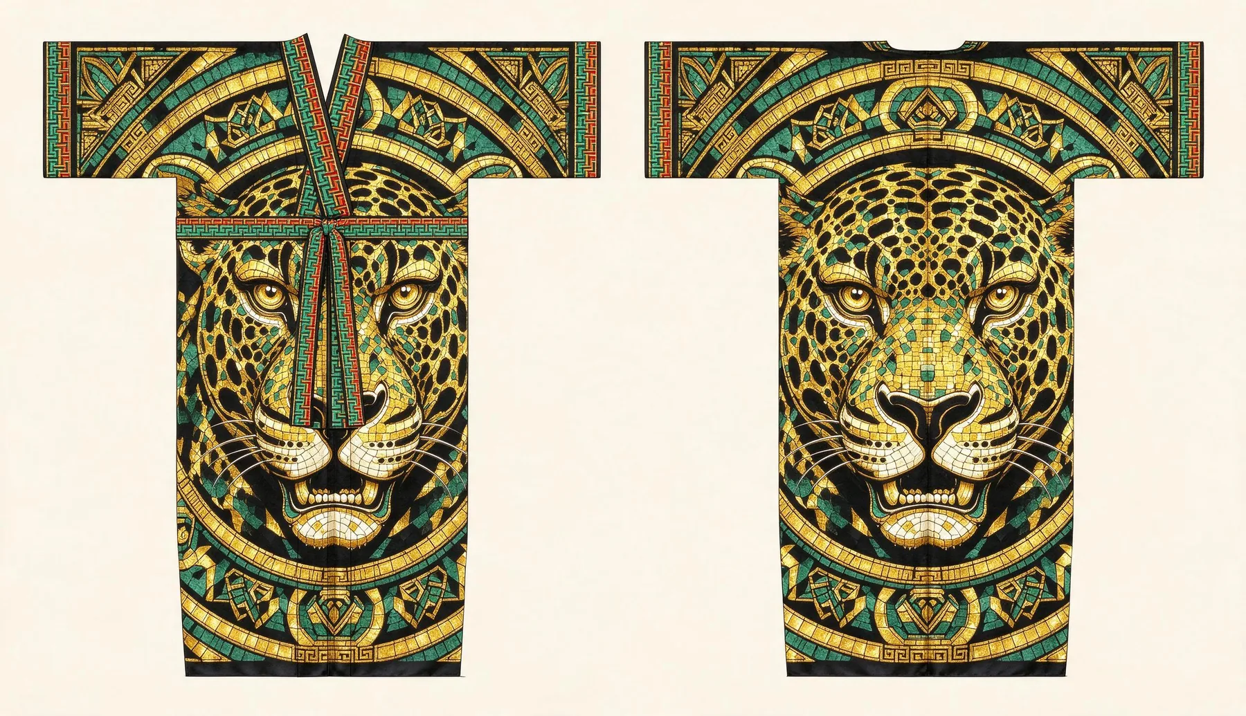 Balam kimono, front and back, flat