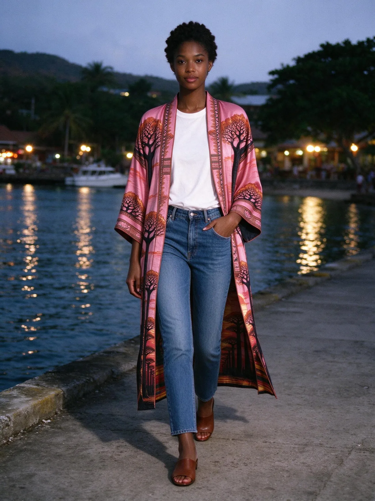 Baobab kimono, in the evening, over jeans