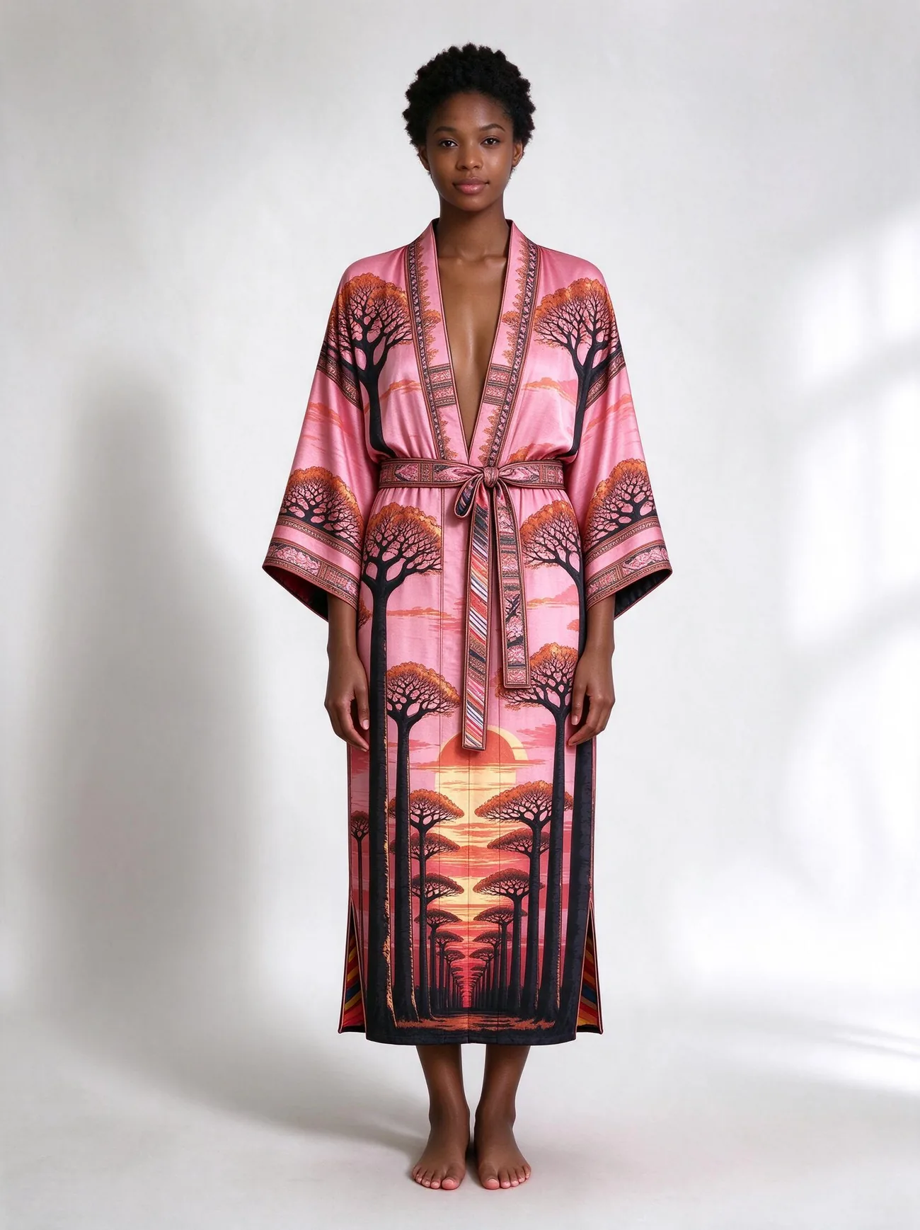Baobab kimono, belted, worn as a dress