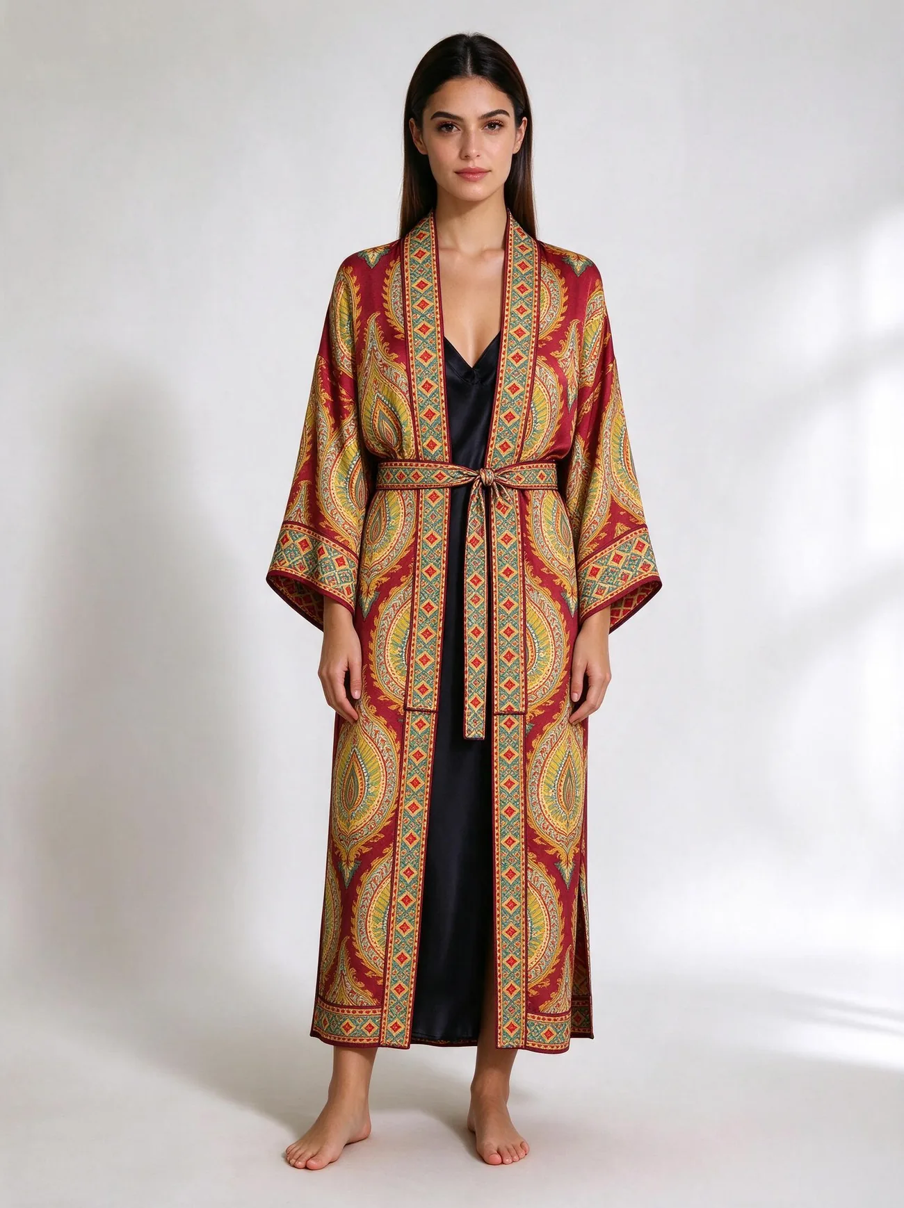 Buta silk kimono