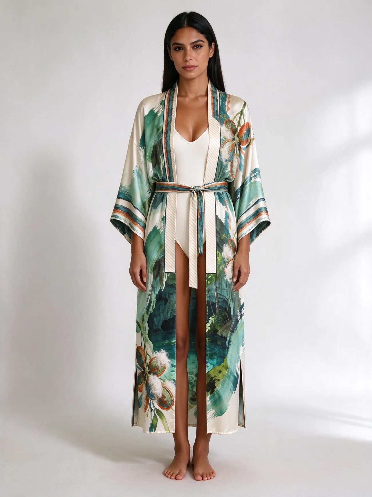 Cenote silk kimono