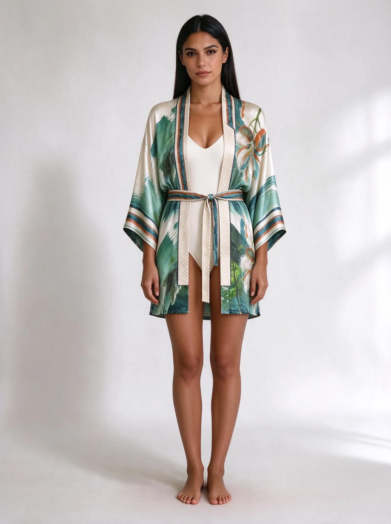 Cenote silk kimono, short