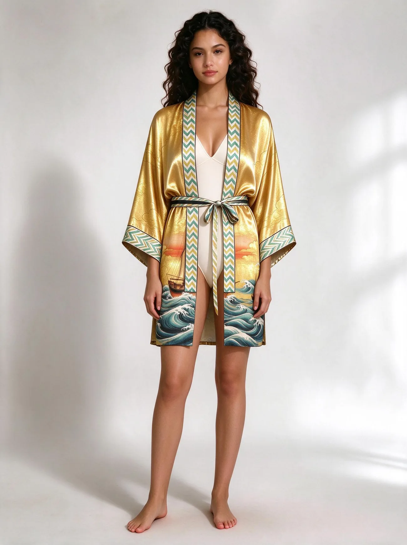 Dhow silk kimono, short