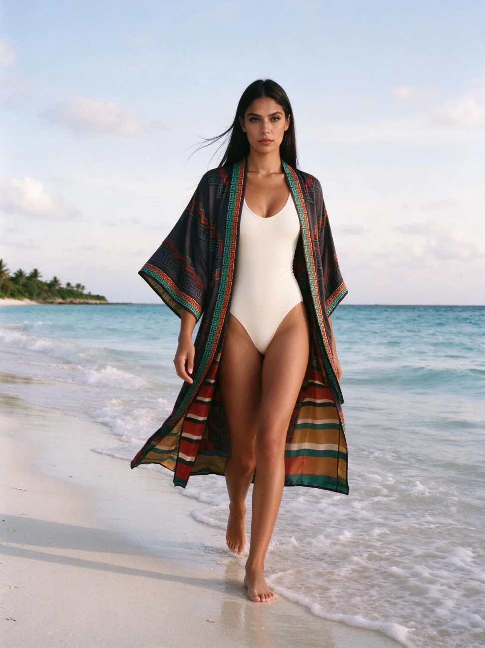 Escalera kimono, over a swimsuit, Tulum