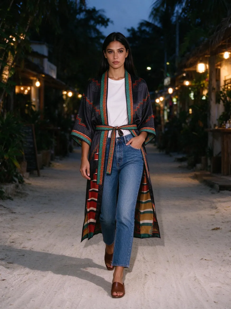 Escalera kimono, in the evening, over jeans
