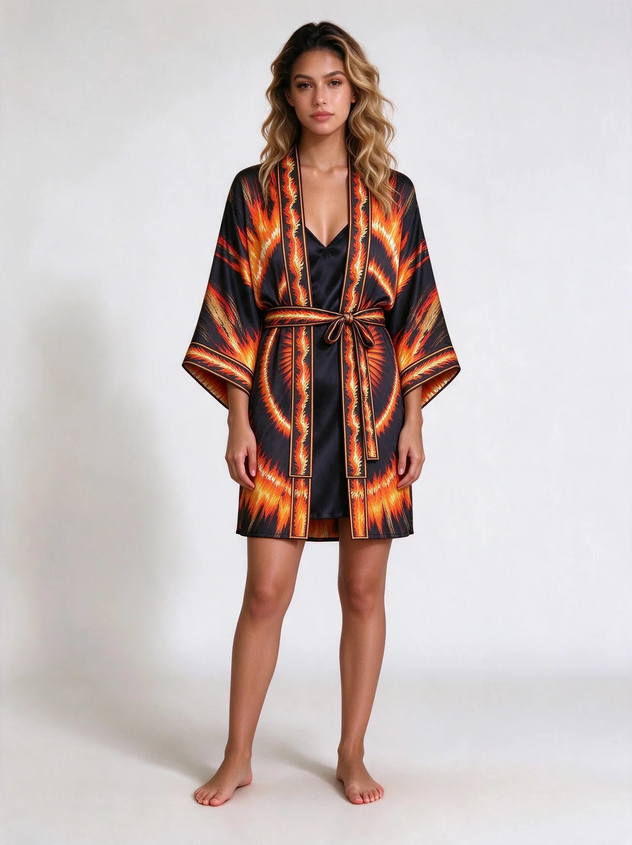 Kecak silk kimono, short