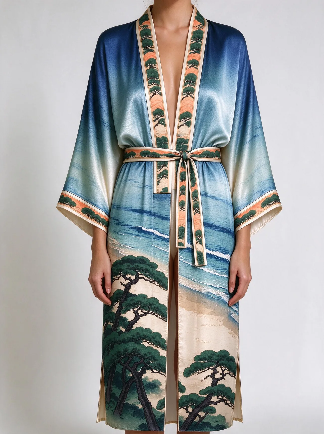 Pampelonne kimono, detail: the band ends at the hip
