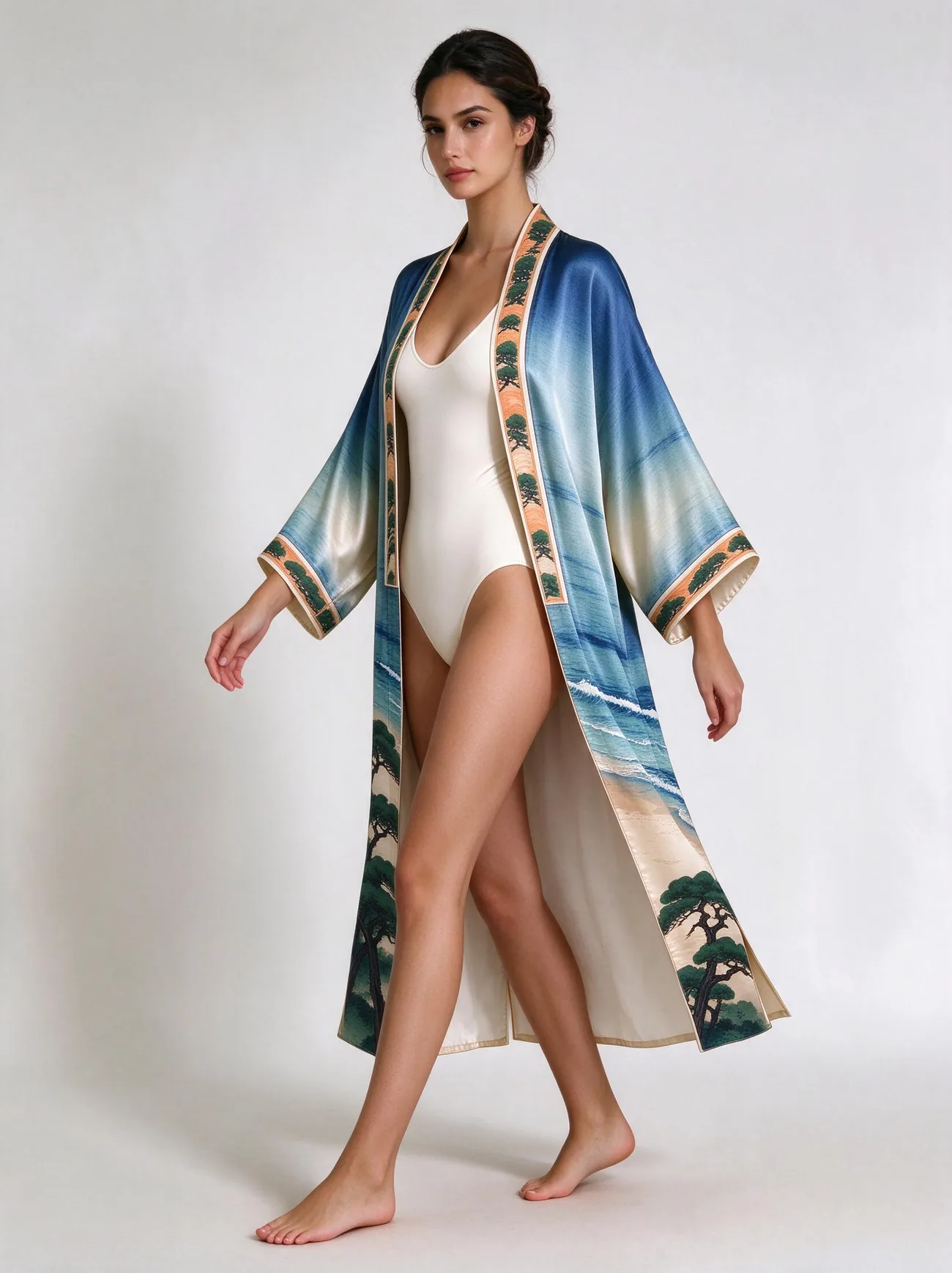 Pampelonne kimono, in movement