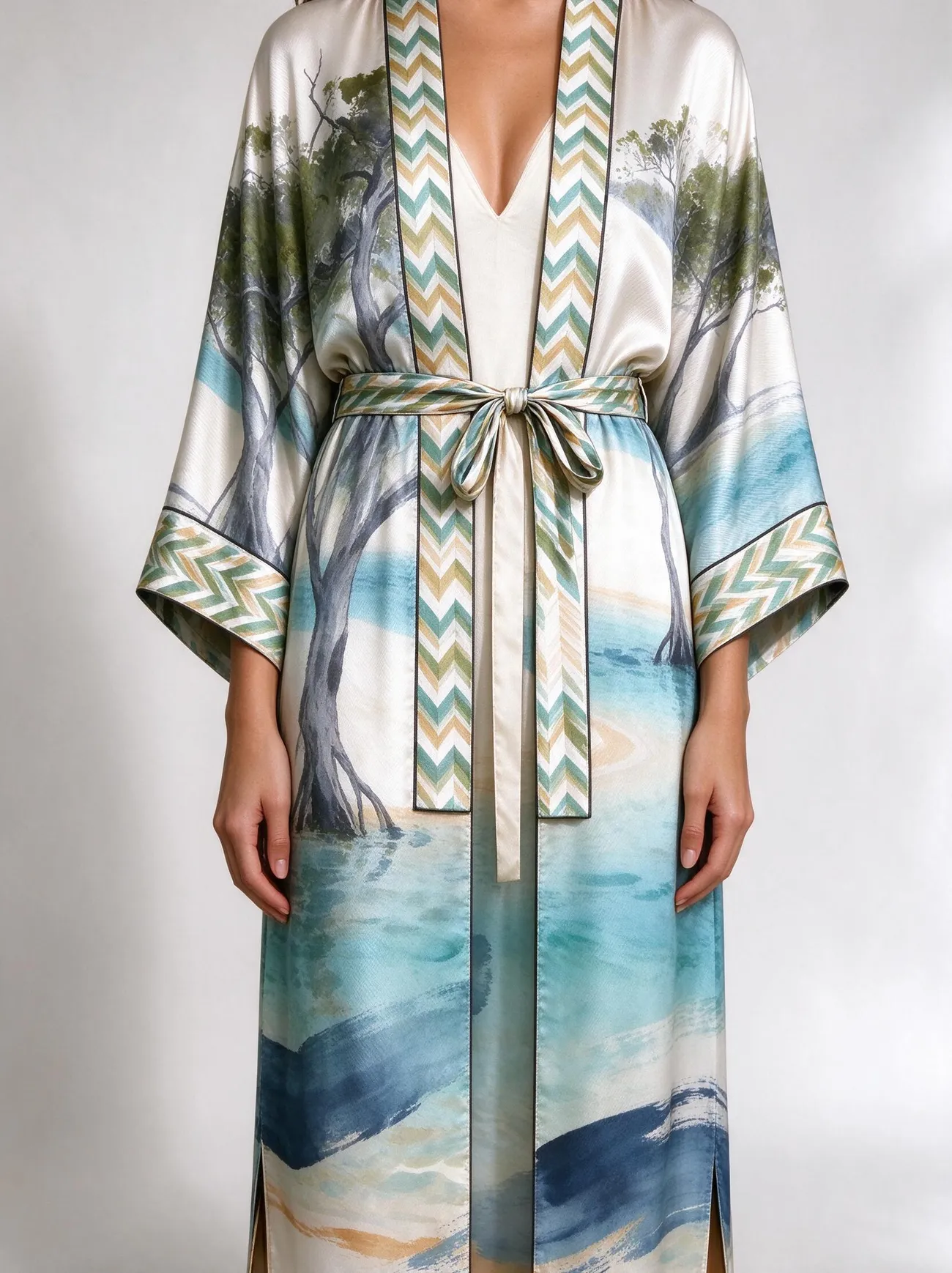 Qurm kimono, detail: the band ends at the hip