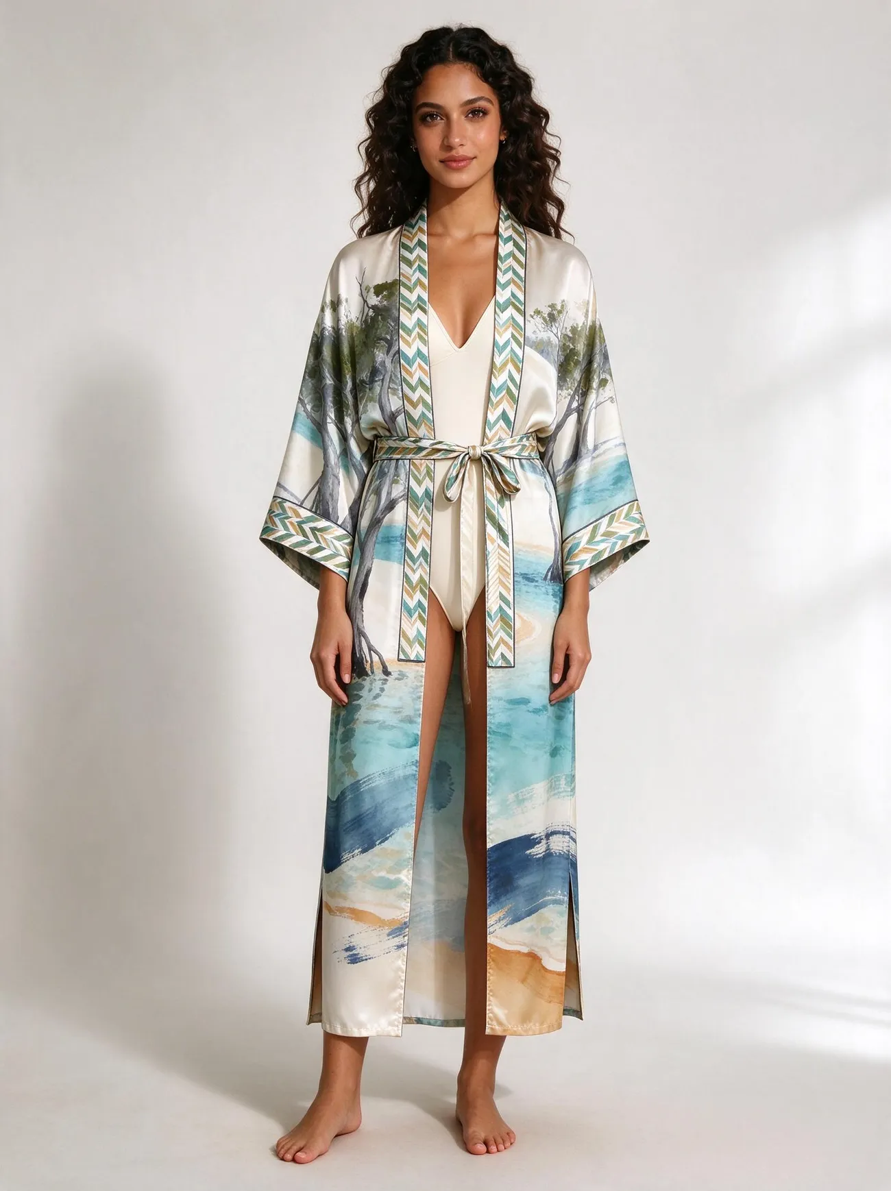 Qurm silk kimono