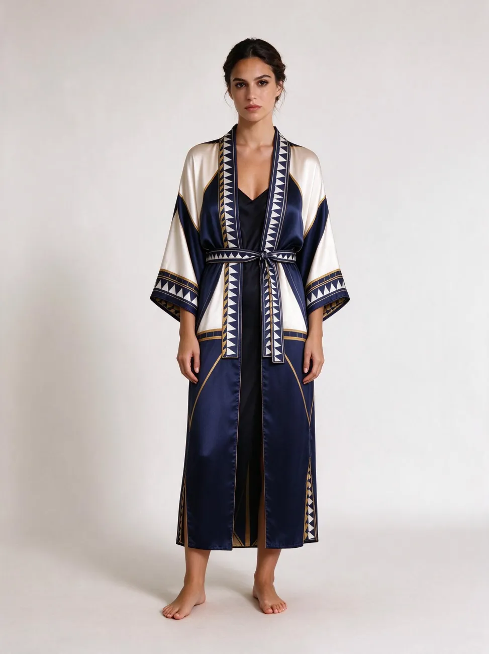 Ramatuelle kimono, belted, worn as a dress