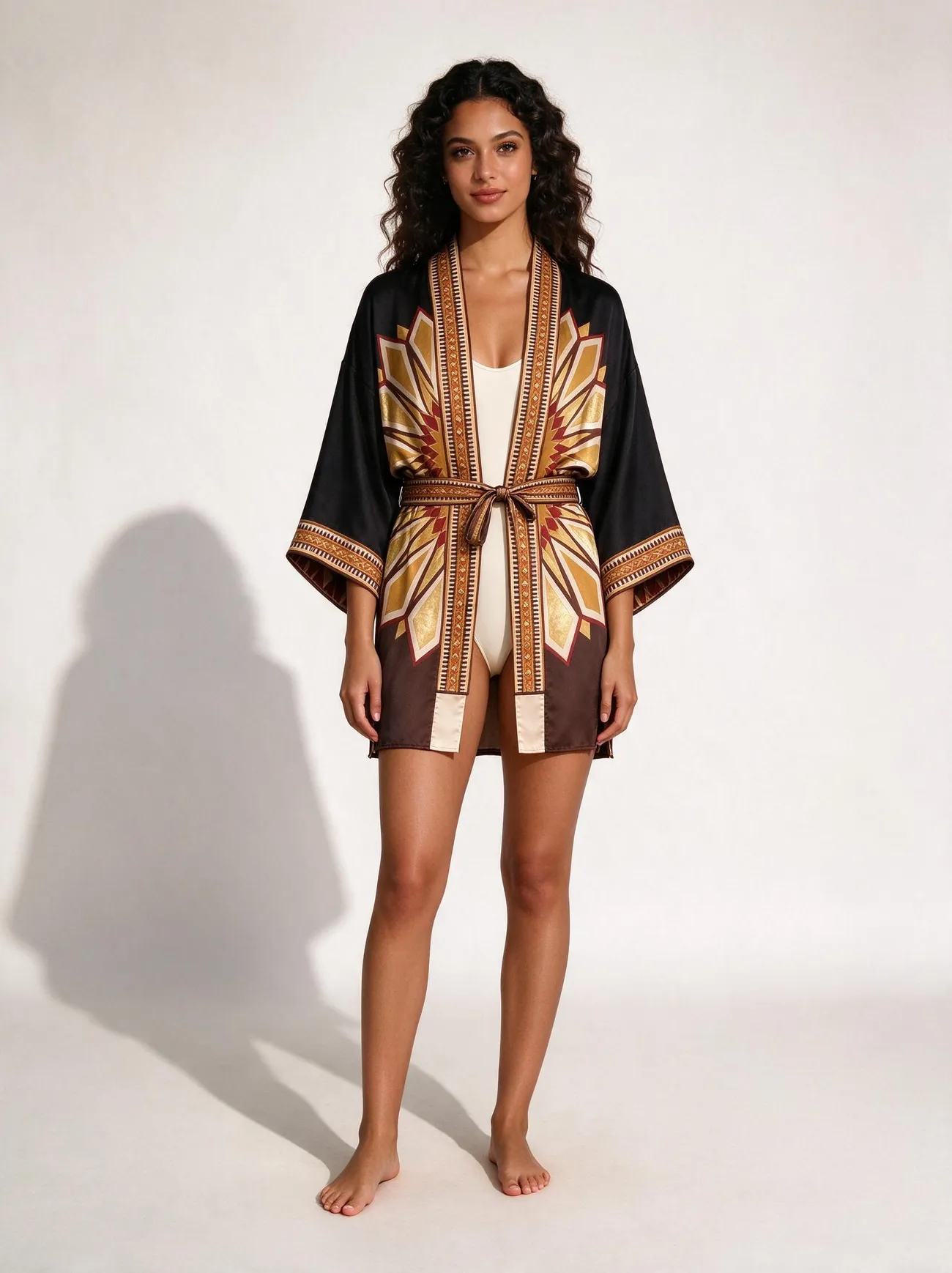 Sadu silk kimono, short