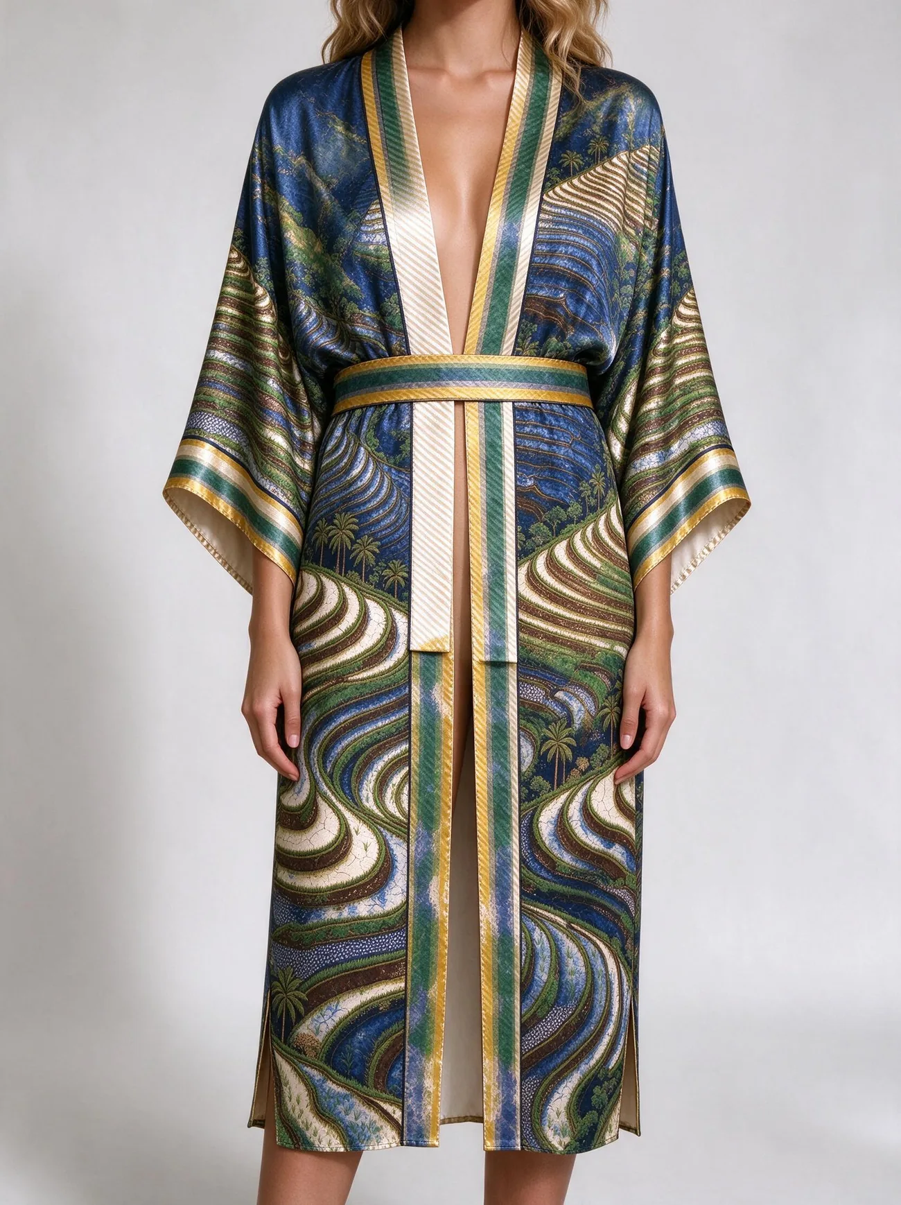 Sawah kimono, detail: the band ends at the hip