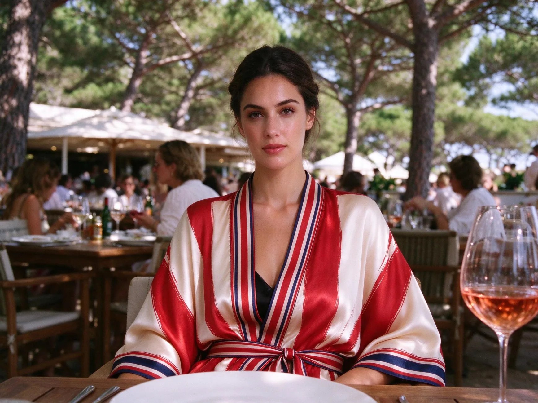 Sénéquier kimono, belted for dinner