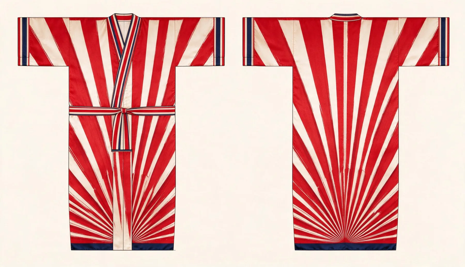 Sénéquier kimono, front and back, flat