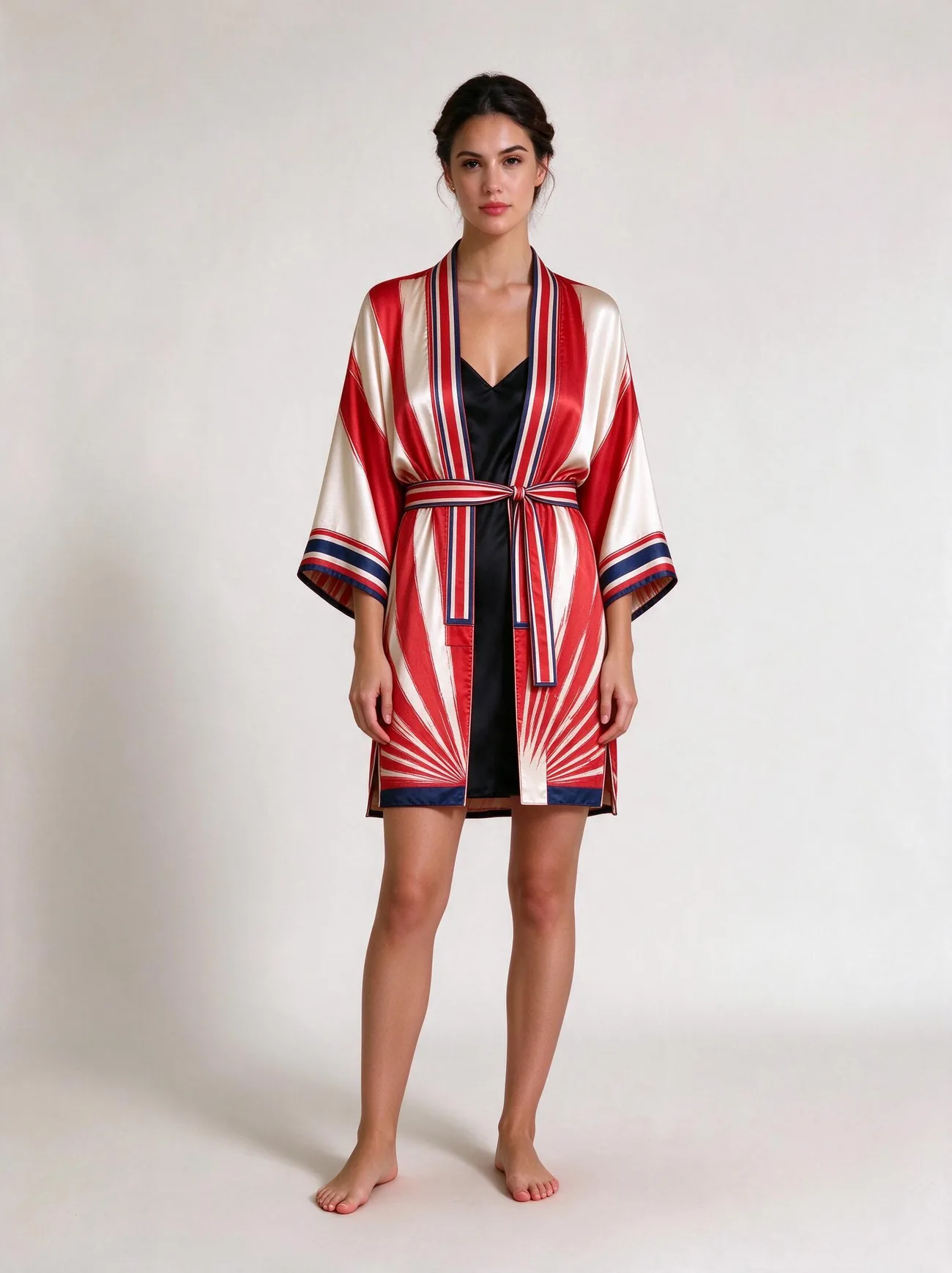 Sénéquier silk kimono, short