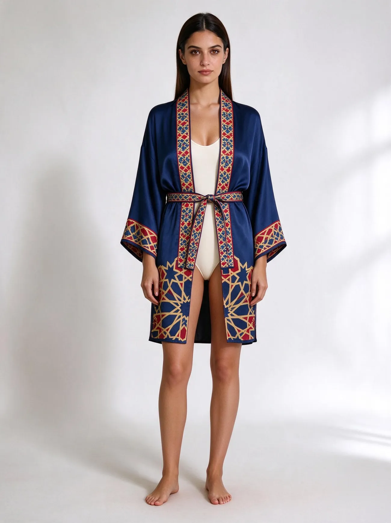Shebeke silk kimono, short