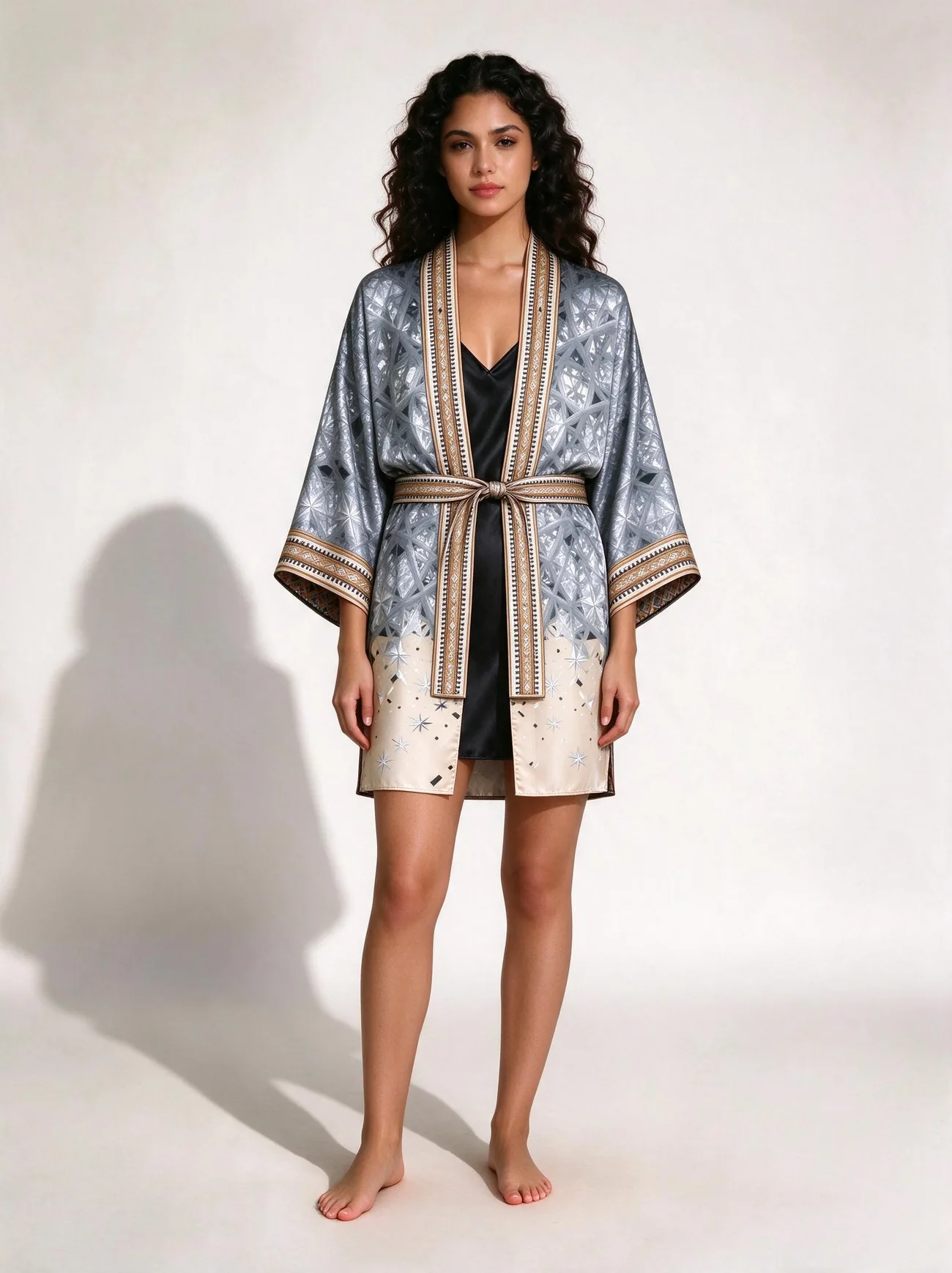 Shuaa silk kimono, short