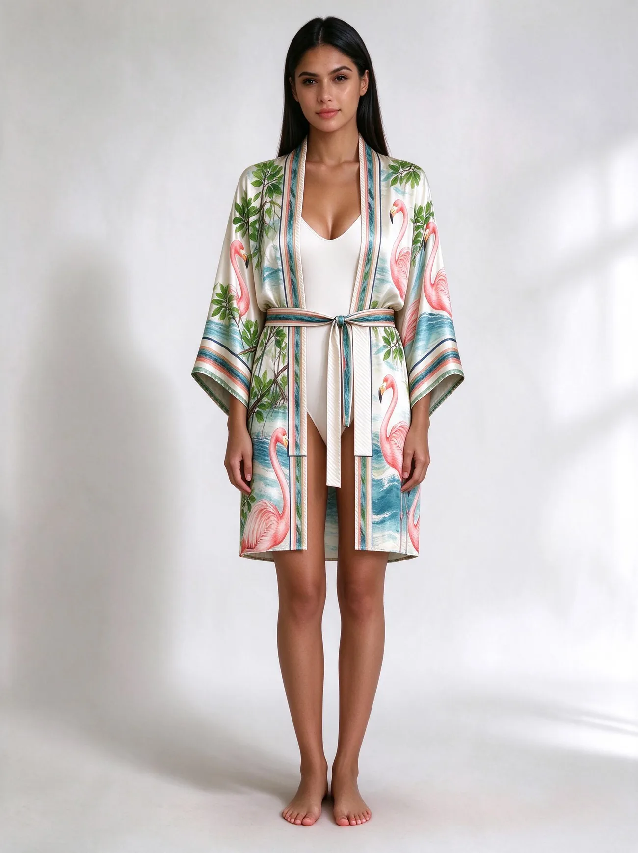 Sian Ka'an silk kimono, short