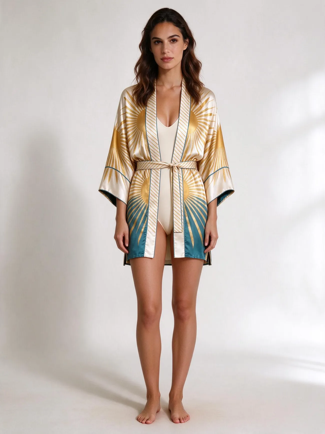 Solaro silk kimono, short