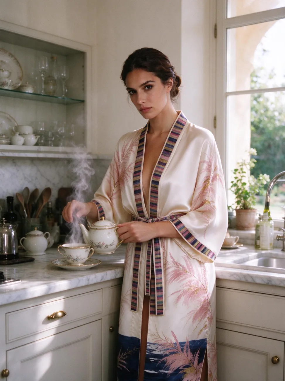 Tamaris kimono, belted for dinner