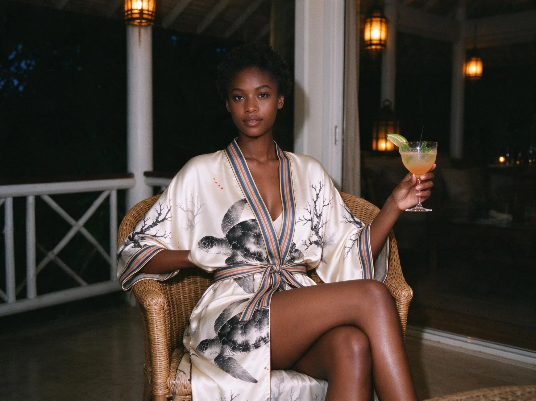 Tanikely kimono, belted for dinner