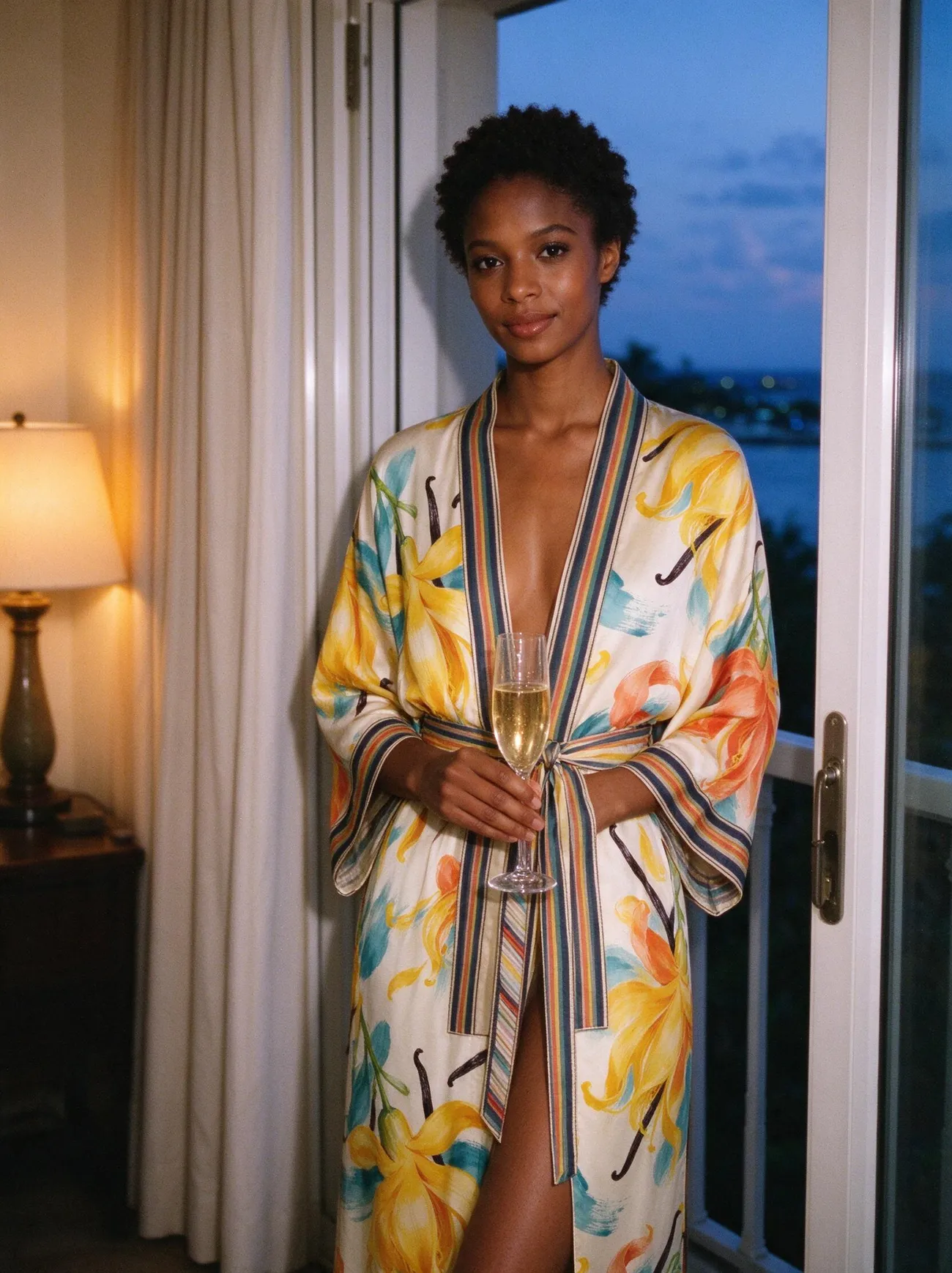 Ylang kimono, belted for dinner