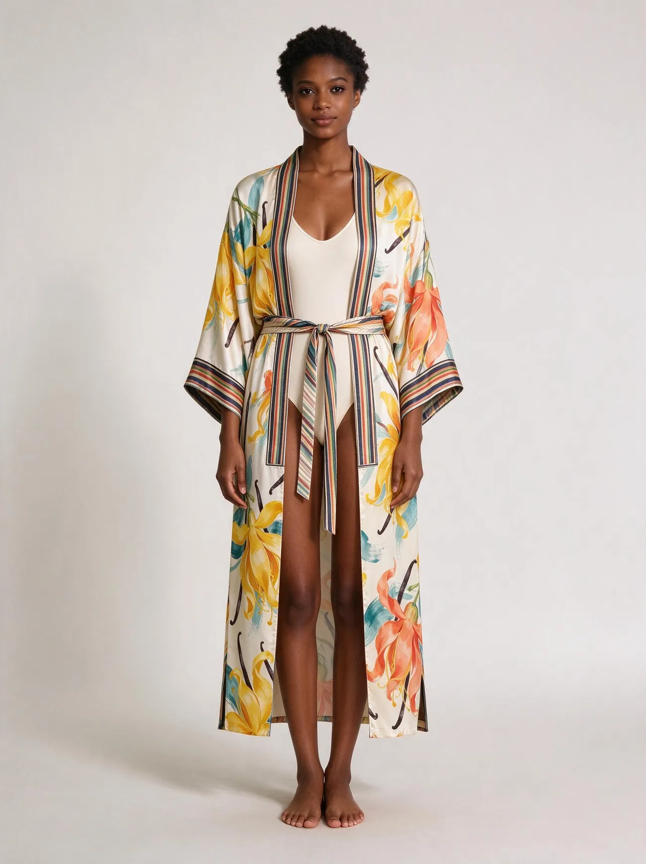 Ylang silk kimono