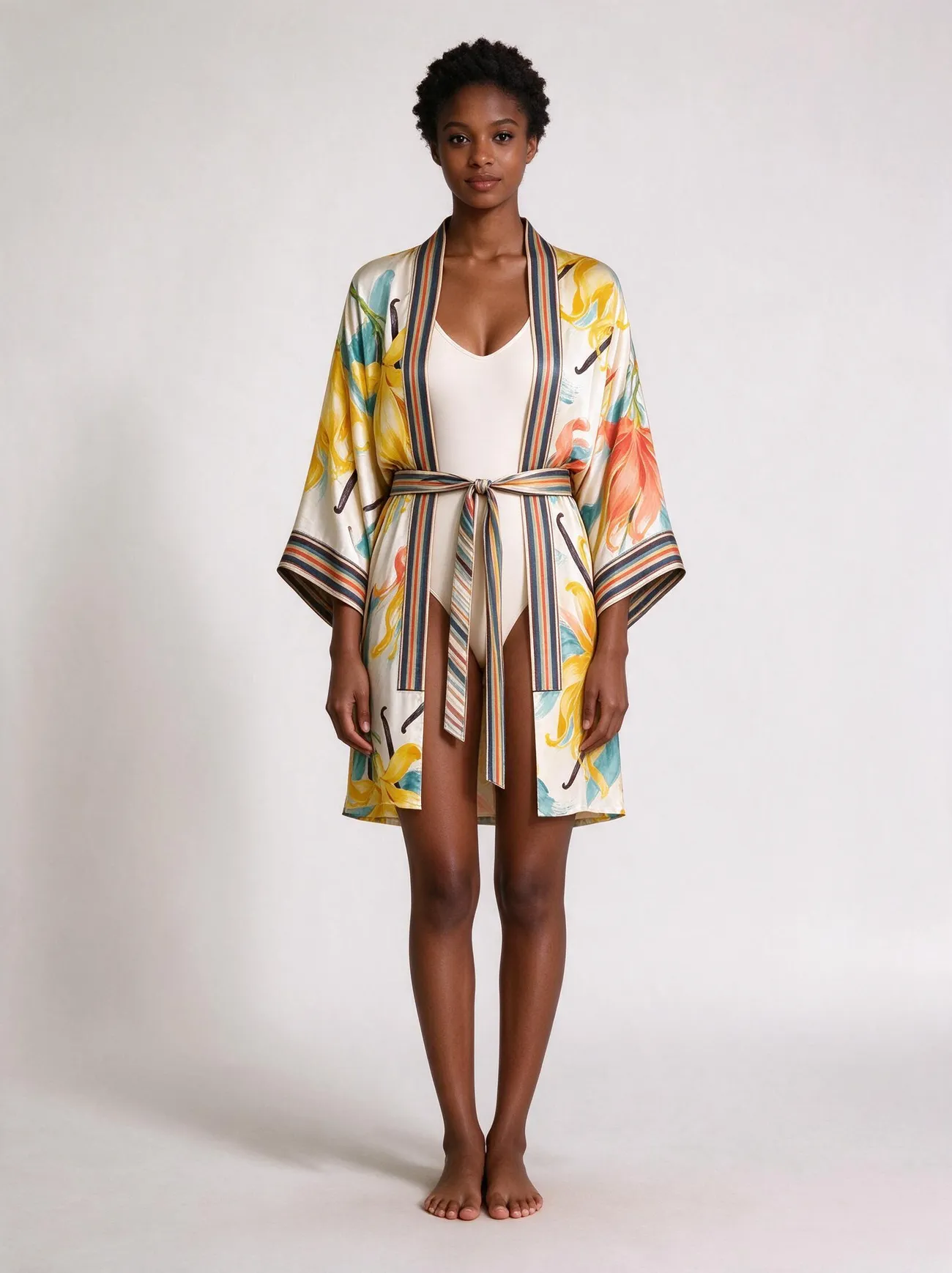 Ylang silk kimono, short