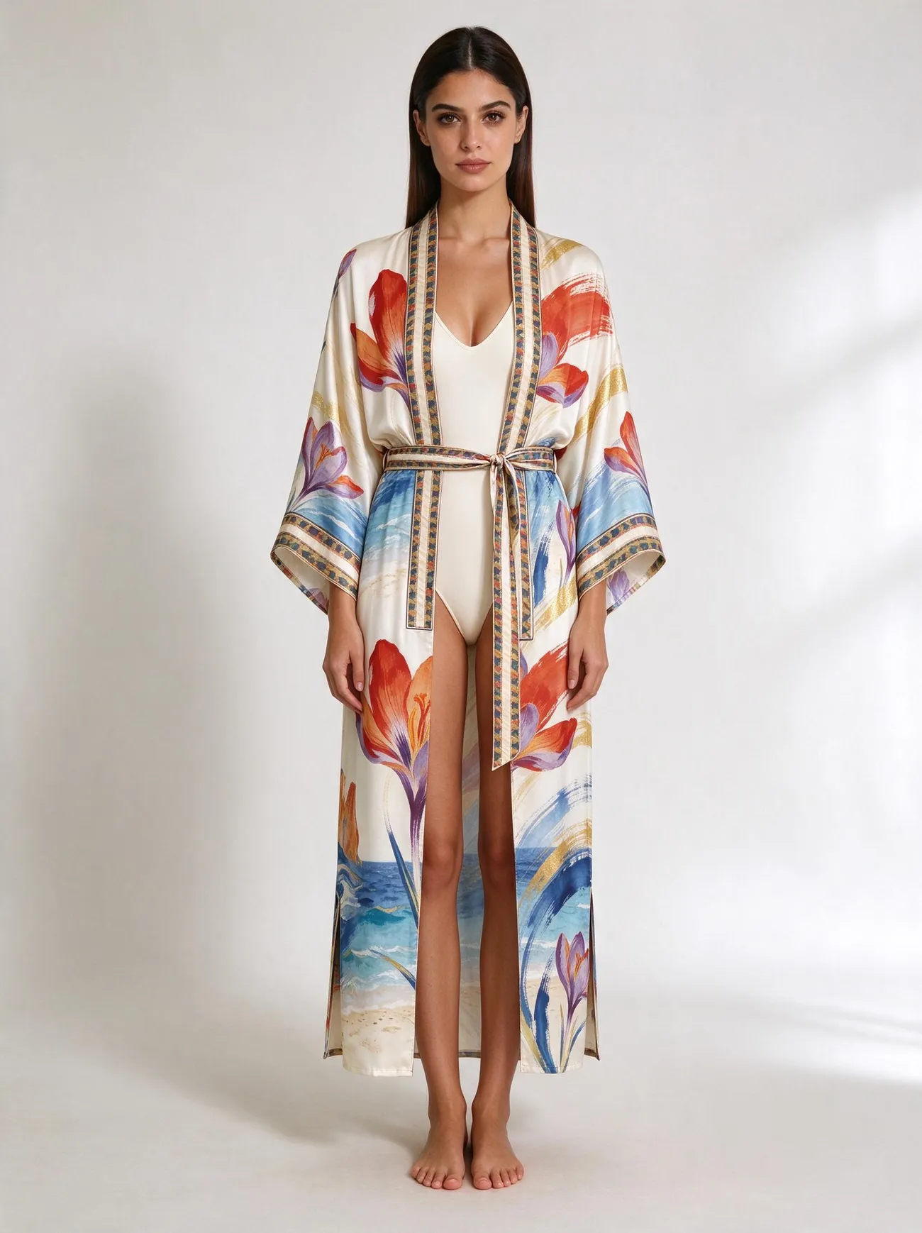 Zafaran silk kimono